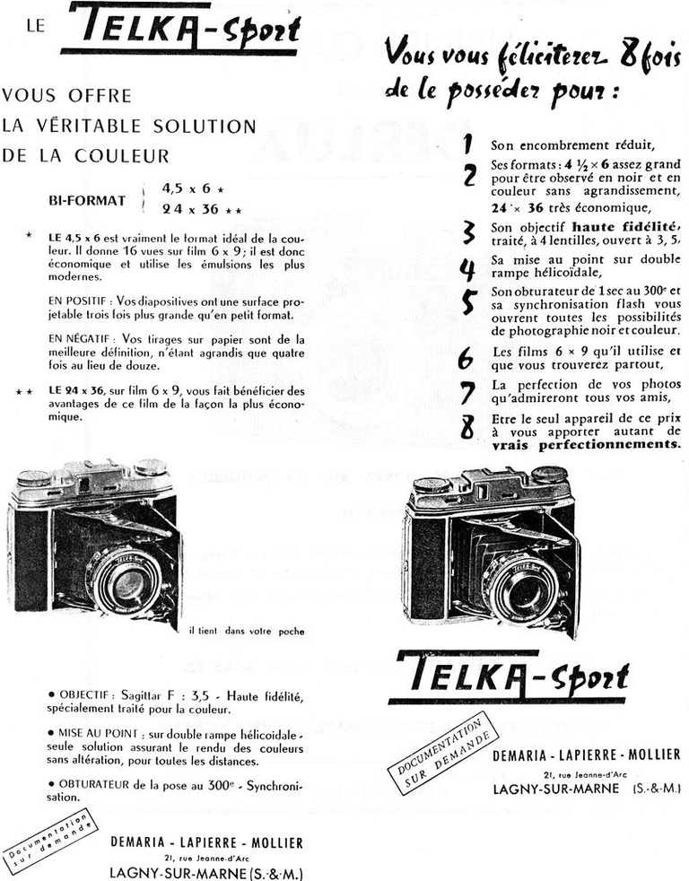 Demaria-Lapierre-Mollier - Telka Sport - janvier 1958