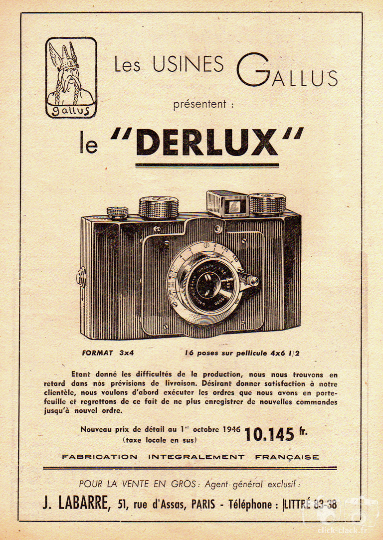 Gallus - Derlux - novembre 1946 - Photo-Cinéma