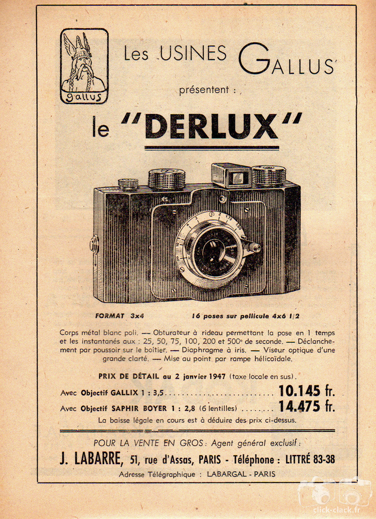 Gallus - Derlux - mars 1947 - Photo-Cinéma