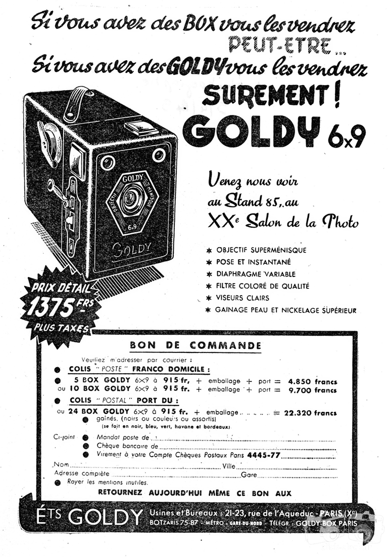 Goldy - Box Goldy - avril 1949 - Le Photographe