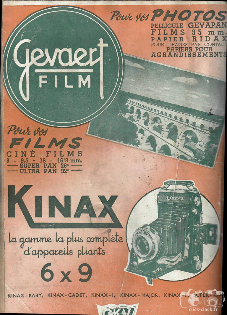Kinax - Kinax-Baby, Kinax-Cadet, Kinax I, Kinax-Major, Kinax II, Super Kinax III, Gevaert Gevapan, Super-Pan, Ultra-Pan - mai 1951