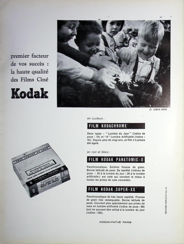 Kodak-Pathé - Film Kodachrome, Panatomic-X, Super-XX - janvier 1959 - Caméra huit n°8
