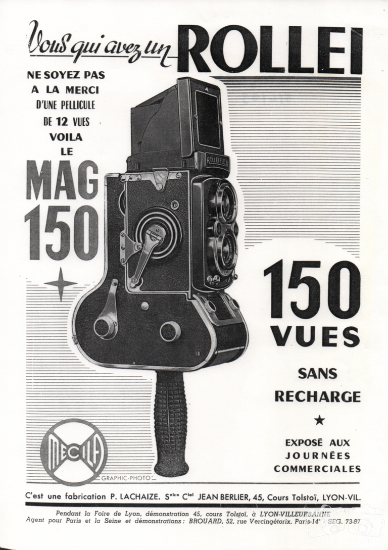Lachaize - Dos Mag 150 pour Rolleiflex - 5 avril 1953 - Le Photographe