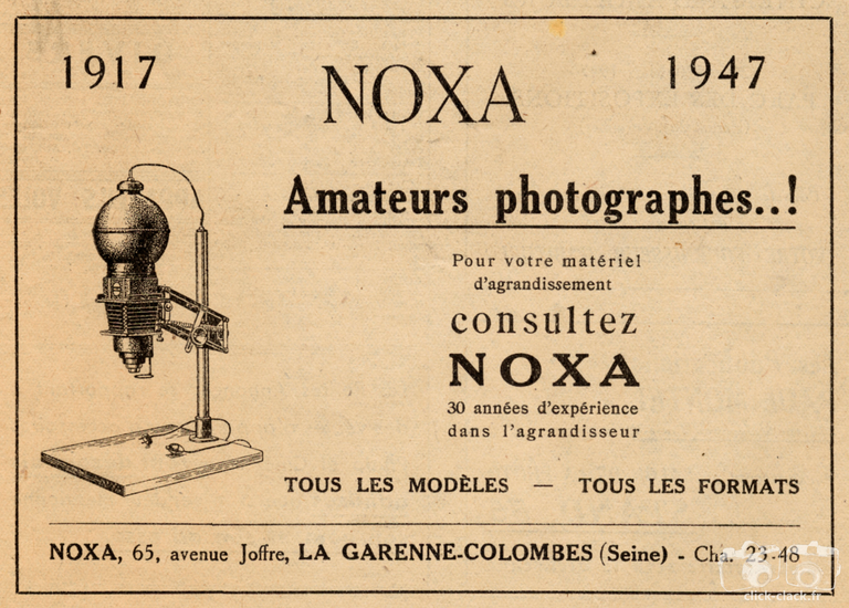 Noxa - Agrandisseurs Noxa - 1947