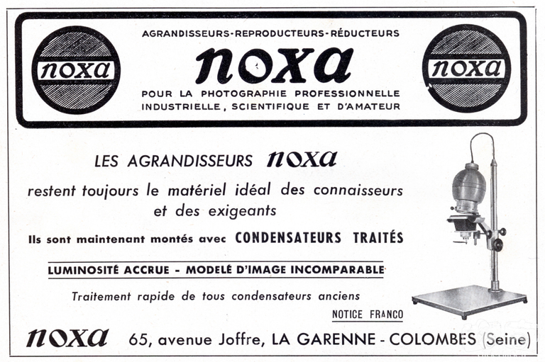 Noxa - Agrandisseurs Noxa - 1955