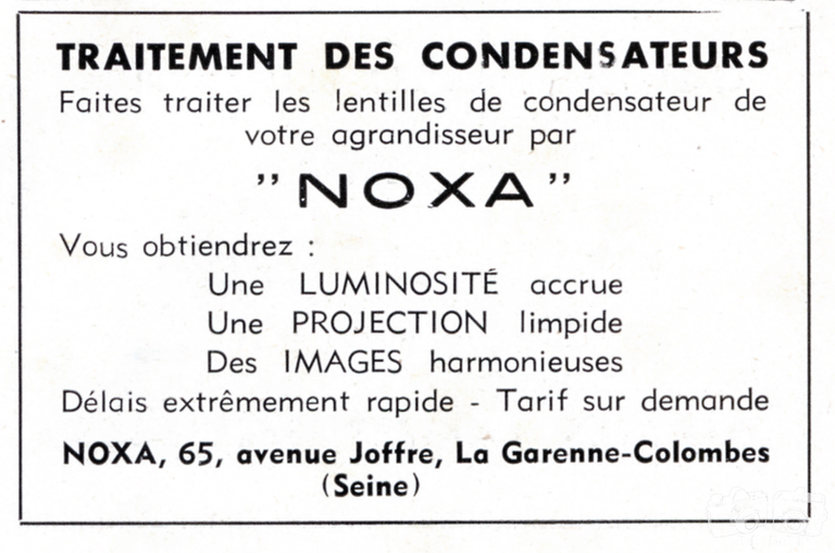 Noxa - Agrandisseurs Noxa - 1956