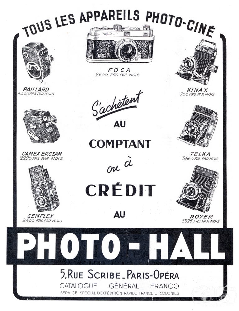 Photo-Hall - Foca, Kinax, Telka, Royer, Semflex, Camex Ercsam, Paillard - 1950