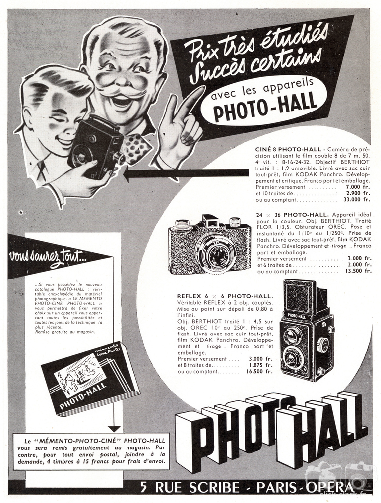 Photo-Hall - Semflex Photo-Hall, Baby-Sem Photo-Hall, Christen Photo-Hall, projecteur, lanterne de projection, flash - 1956
