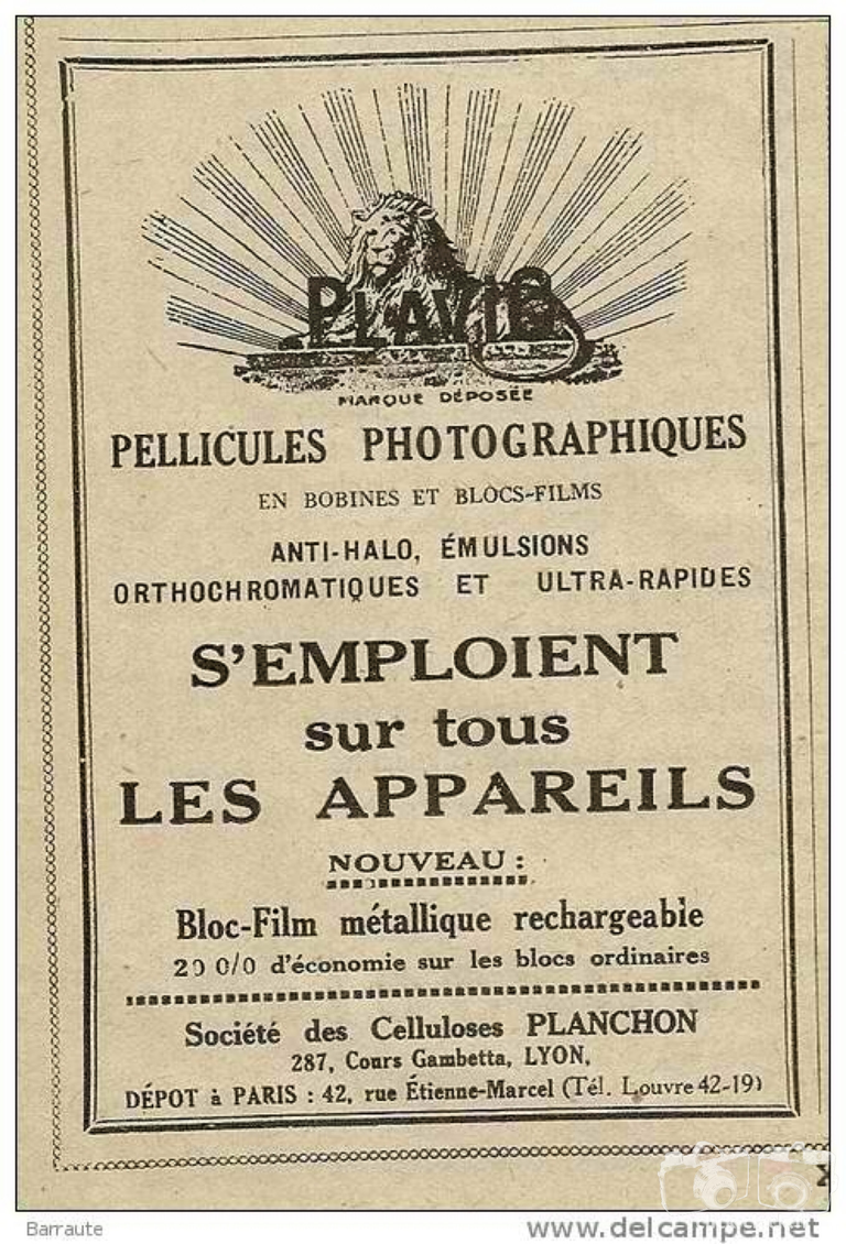 Société Anonyme des Celluloses Planchon - Pellicules - 1923