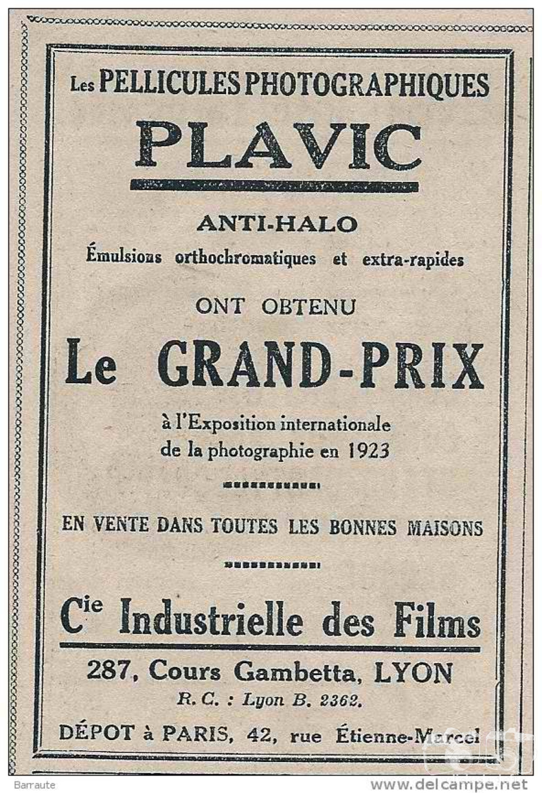 Compagnie Industrielle des Films - Pellicules Plavic - 1924