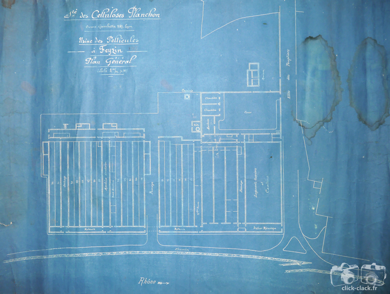Société des Celluloses Planchon - Plan des usines des Pellicules à Feyzin - 1907