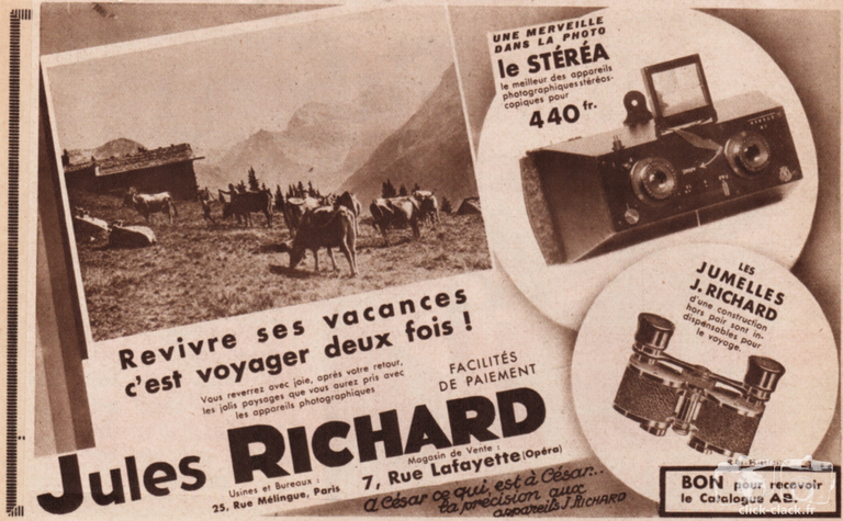 Richard - Stéréa, jumelles - juin 1934 - Revue du Touring Club de France