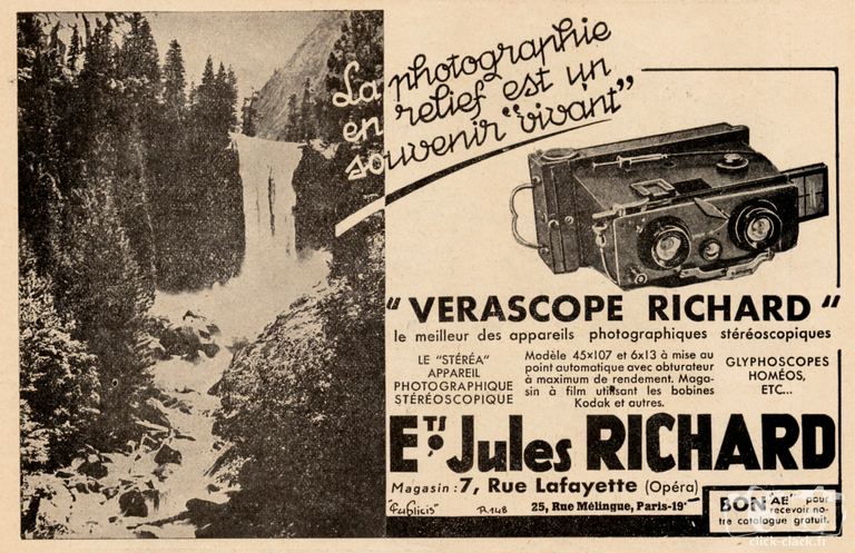 1936 Richard - Vérascope, Stéréa, Glyphoscopes, Homéos - 1937
