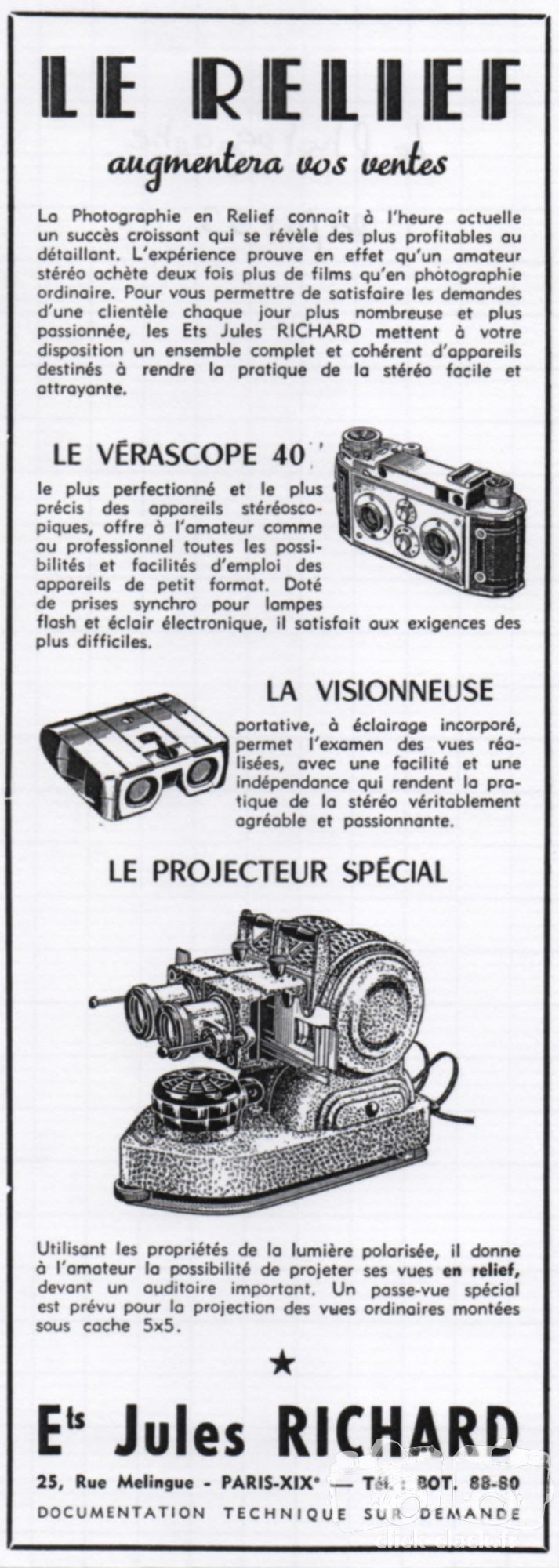 Richard - Vérascope F40, visionneuse, projecteur - 20 avril 1953 - Le Photographe