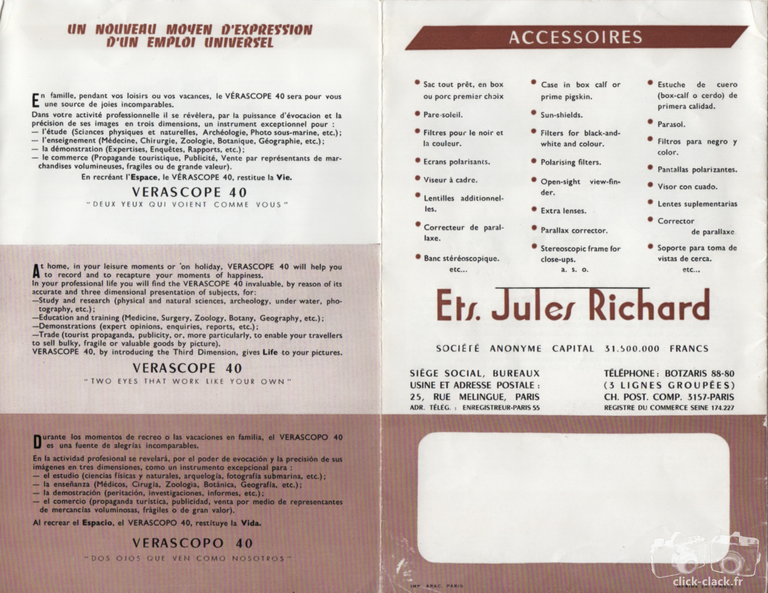 Richard - Dépliant bistre - Vérascope F40 - recto