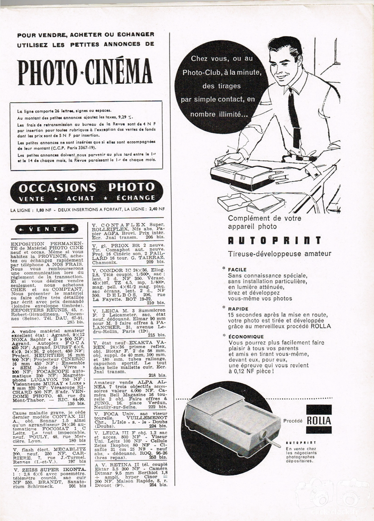 Rolla - Tireuse Autoprint - juin 1960 - Photo-Cinéma