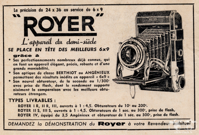 SITO de Royer - Royer I R, Royer II R, Royer III, Royer II S, Royer III S, Royer IV - 1949