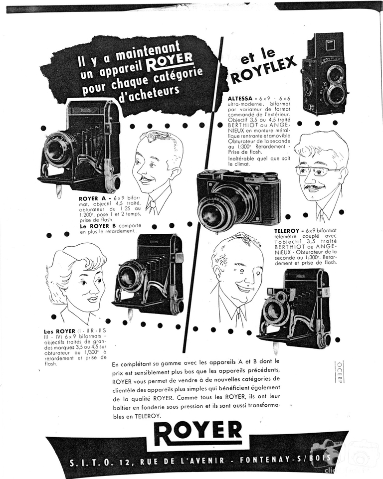 SITO de Royer - Altessa, Royer II, Royer II R, Royer II S, Royer III, Royer IV, Royer A, Royer B, Téléroy, Royflex - avril 1953 - Le Photographe