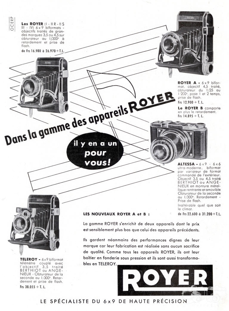 SITO de Royer - Altessa, Royer II, Royer II R, Royer II S, Royer III, Royer IV, Royer A, Royer B, Téléroy - 1953