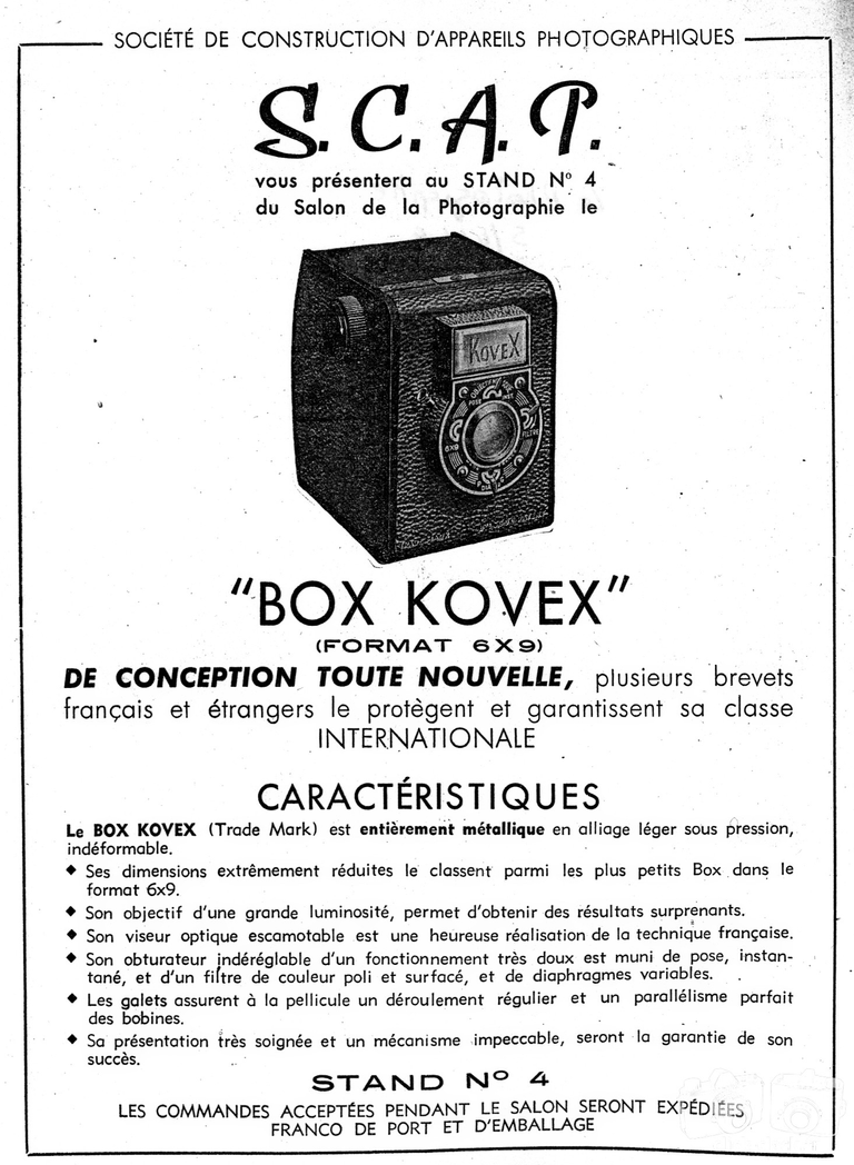 S.C.A.P. - Box Kovex - avril 1949 - Le Photographe