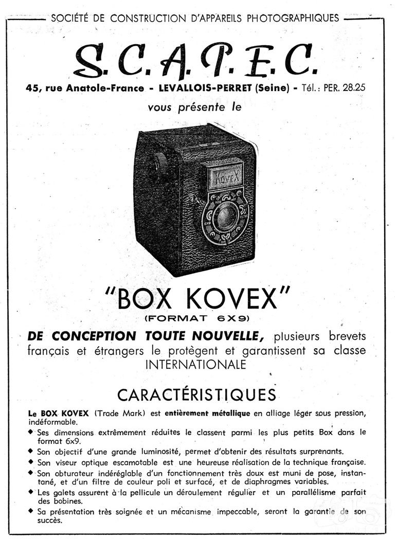 S.C.A.P. - Box Kovex - mai 1949 - Le Photographe