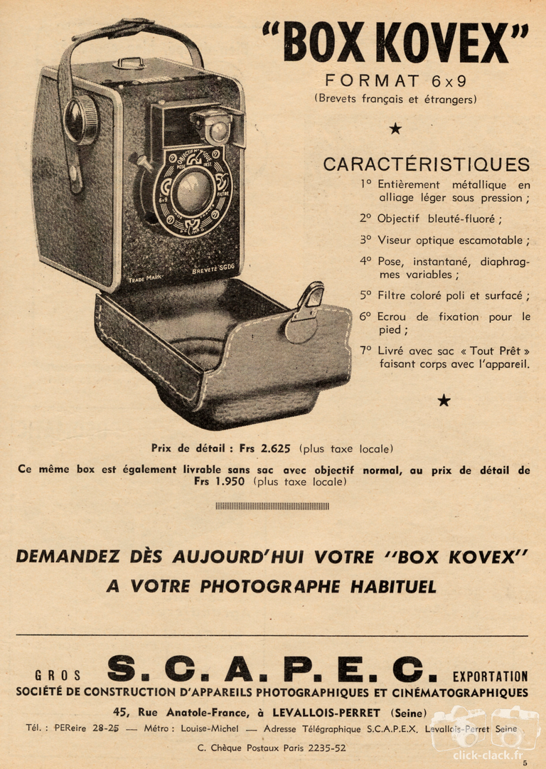S.C.A.P. - Box Kovex - 1949