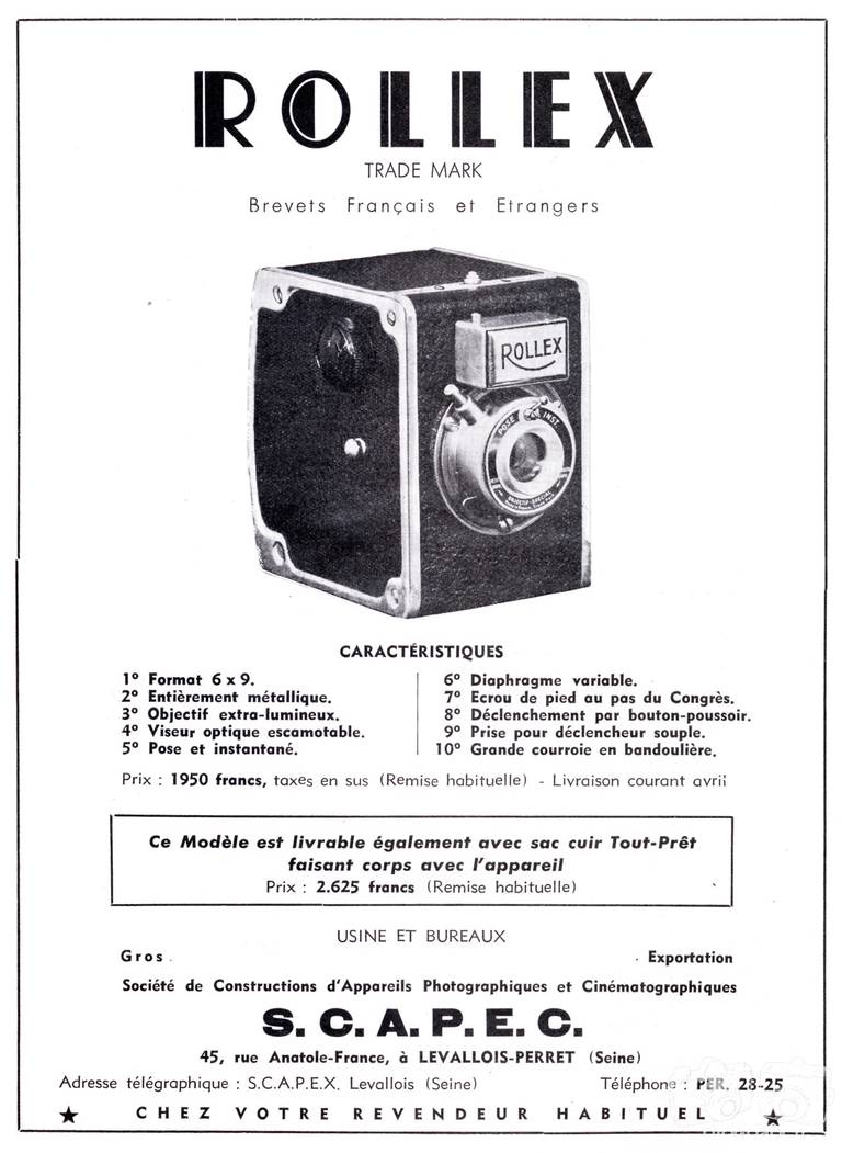 S.C.A.P. - Box Rollex - 1950