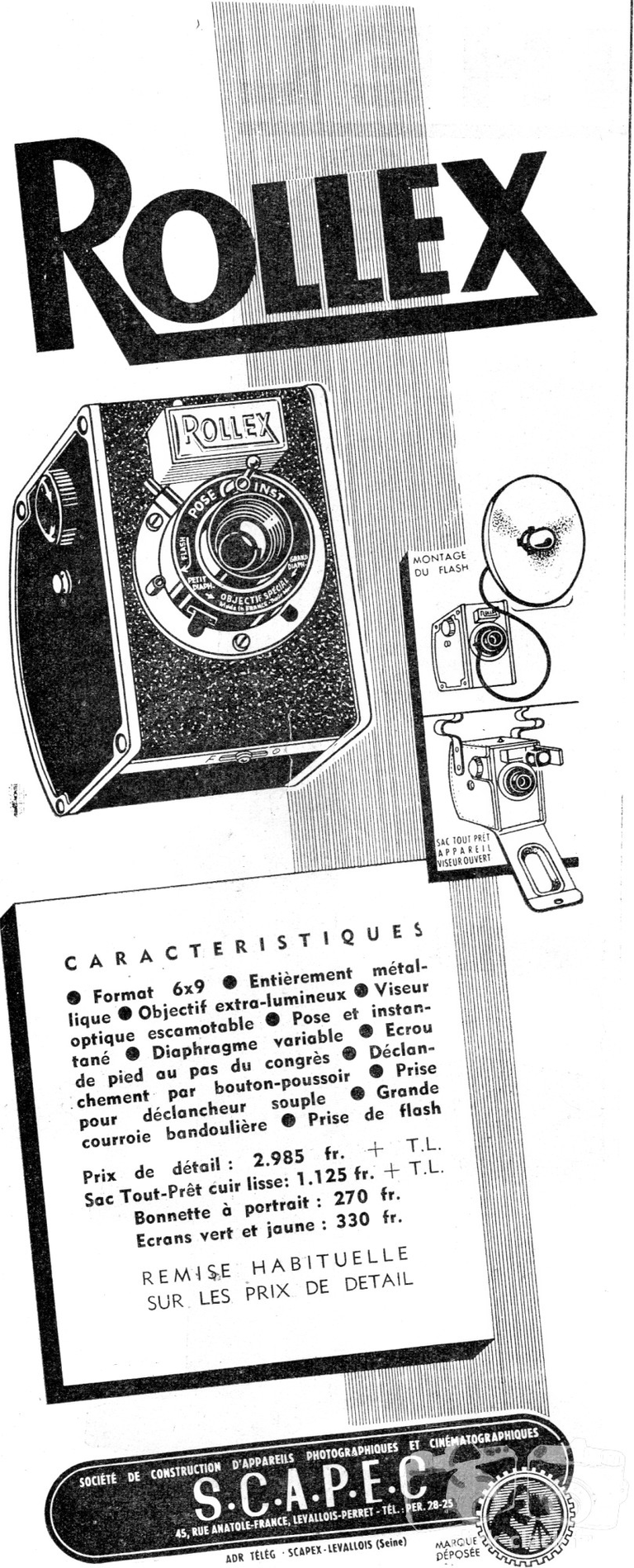 S.C.A.P. - Box Rollex - juin 1951 - Photo-Cinéma