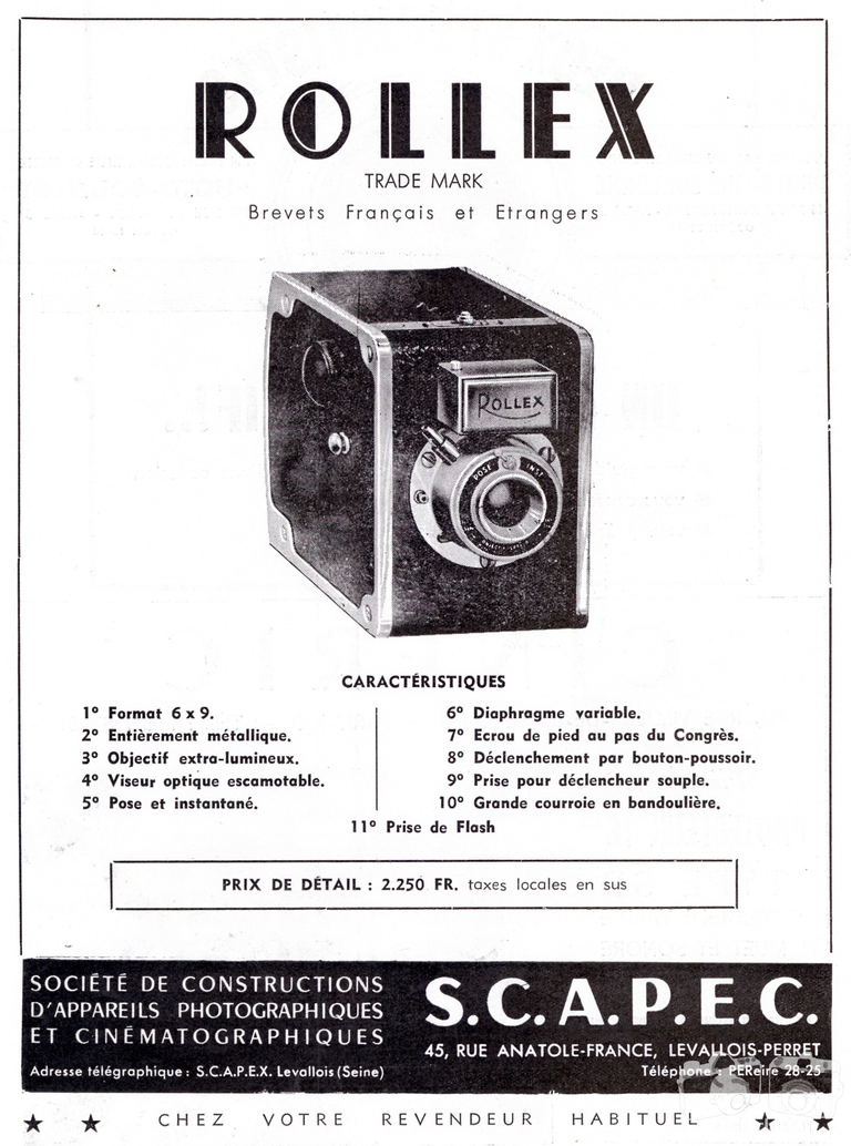 S.C.A.P. - Box Rollex - 1951