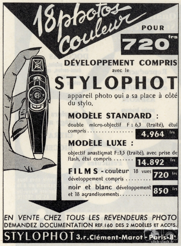 S.E.C.A.M. - Stylophot Standard, Stylophot Luxe - 1958