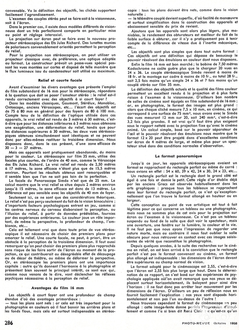 SIMDA - Panorascope - octobre 1958 - Photo-Revue - page 2