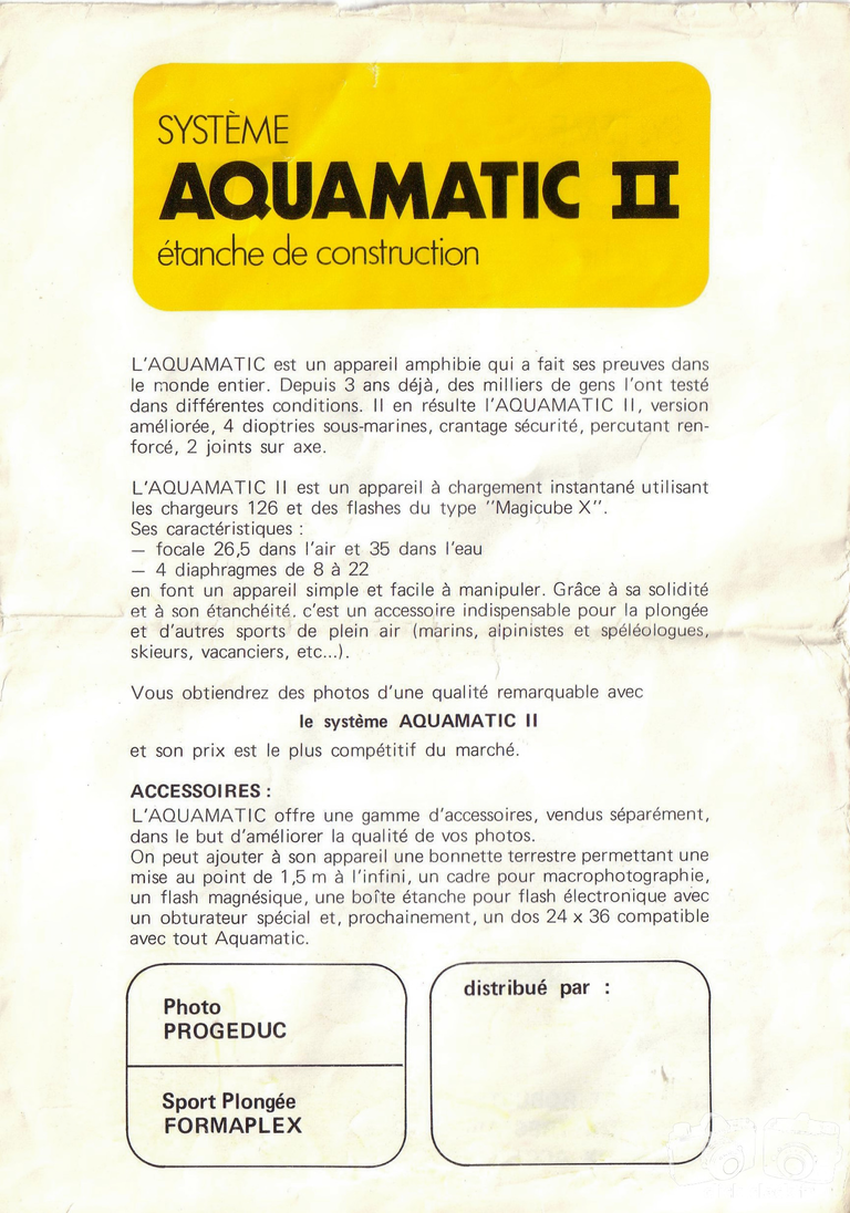 Formaplex - Spirotechnique - Notice de l'Aquamatic - 12