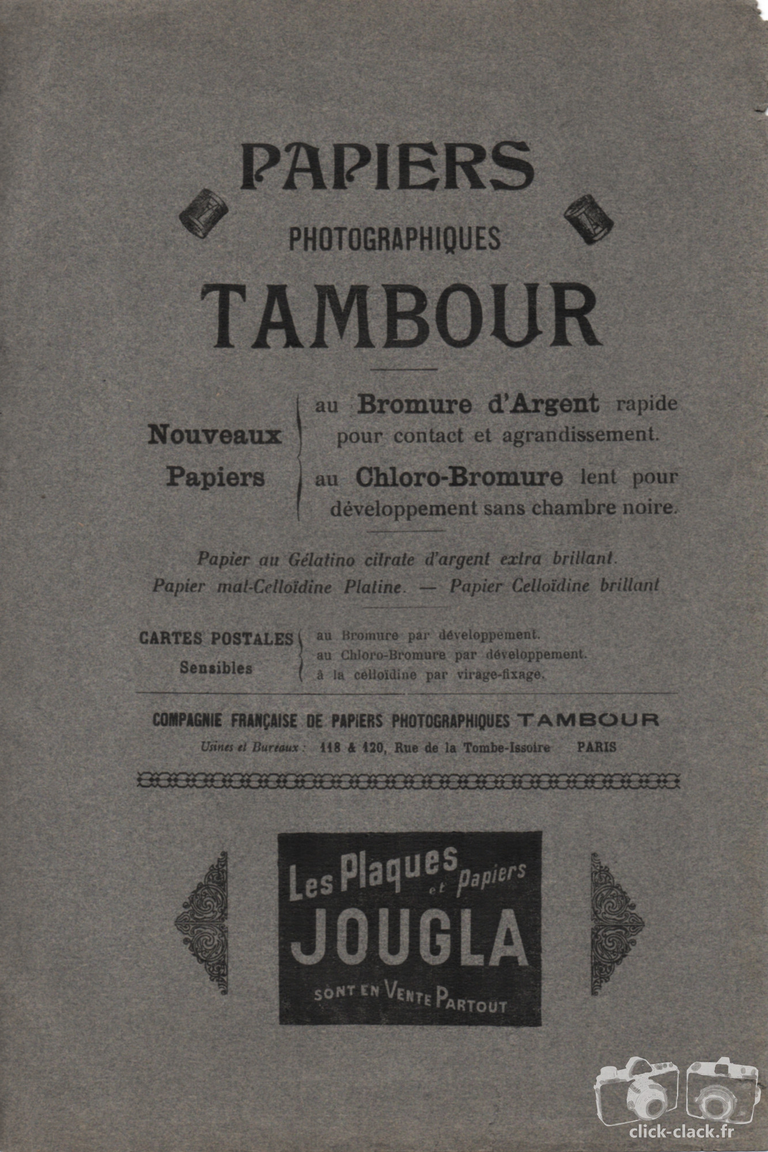 Compagnie Française des papiers photographiques Tambour - 1 septembre 1906 - Revue Photographique de Lyon