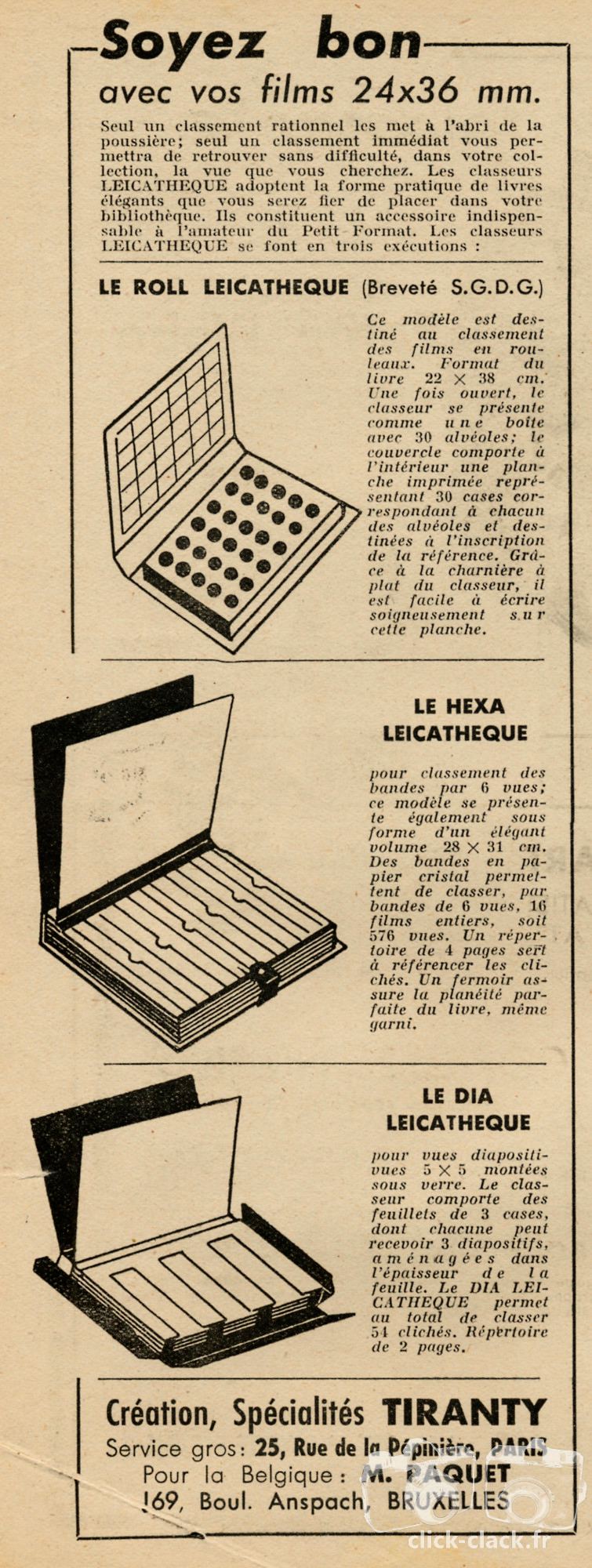 Tiranty - Roll Leicathèque, Hexa Leicathèque, Dia Leicathèque - 1946