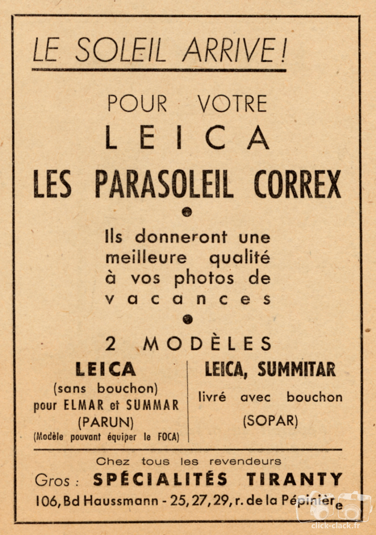 Tiranty - Paresoleil Correx - 1947