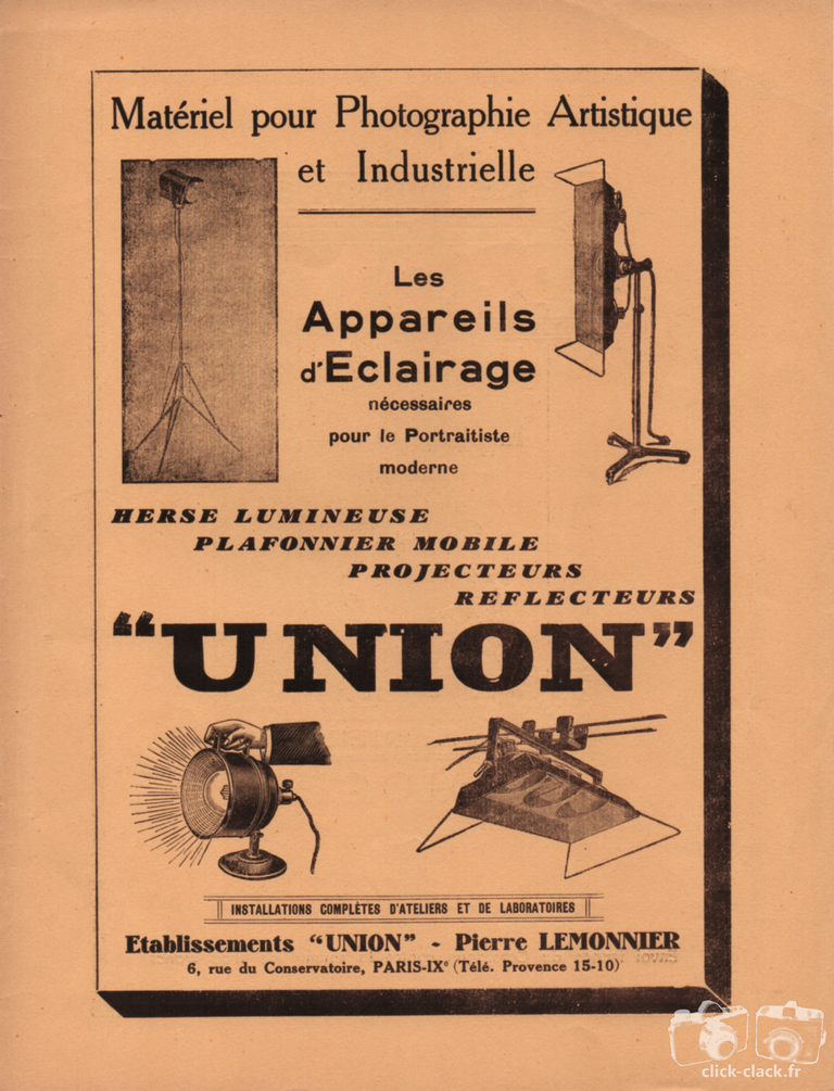 Union - Appareils d'éclairage - 15 février 1932 - Photo-Cinéma
