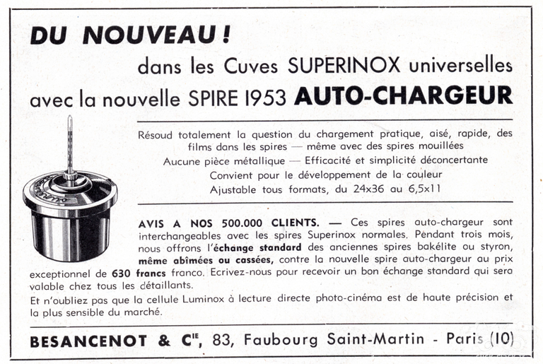 Inox - Cuve Superinox, Spire 1953 Auto-Chargeur - 1952