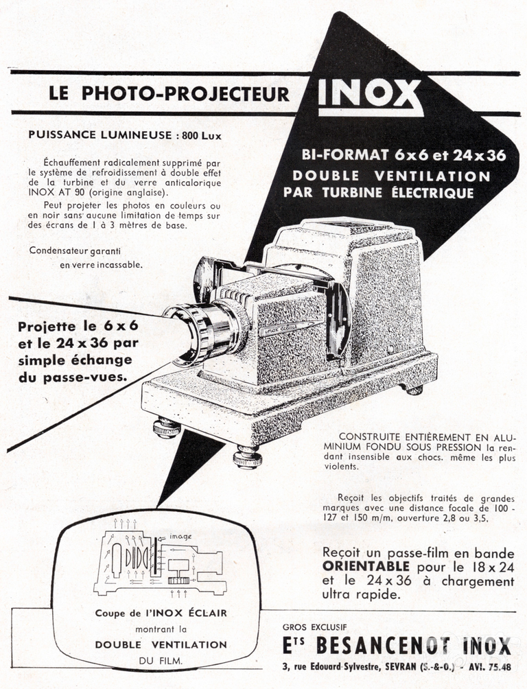 Inox - Photo-Projecteur Inox bi-format - 1957