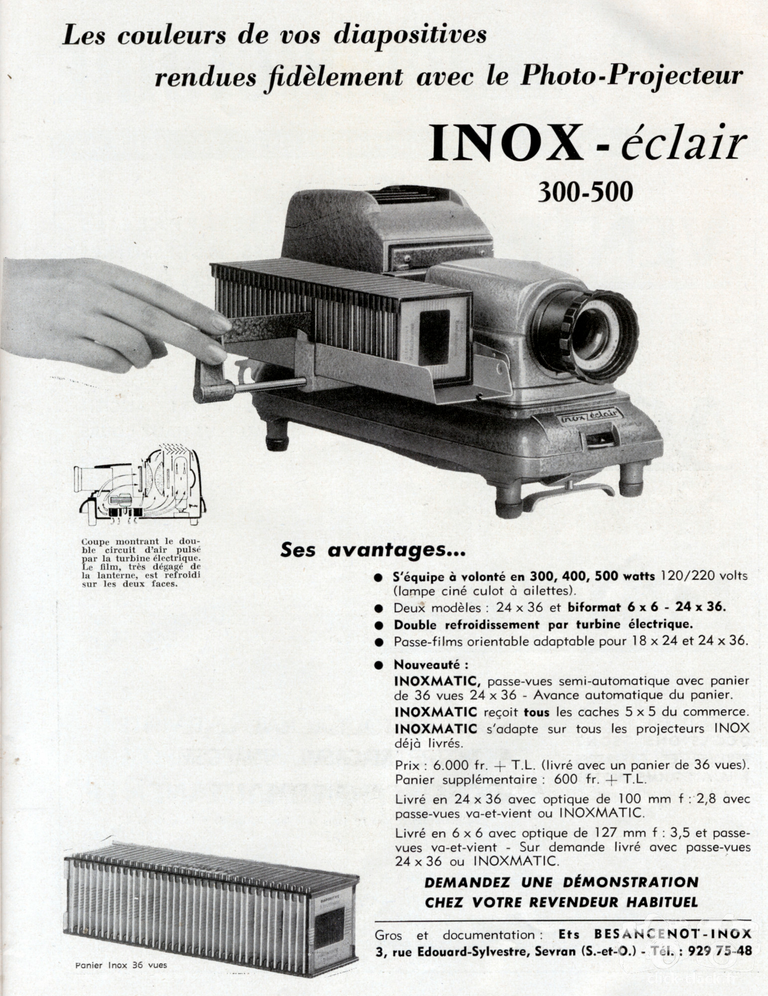 Inox - Photo-Projecteur Inox-Eclair bi-format - 1958