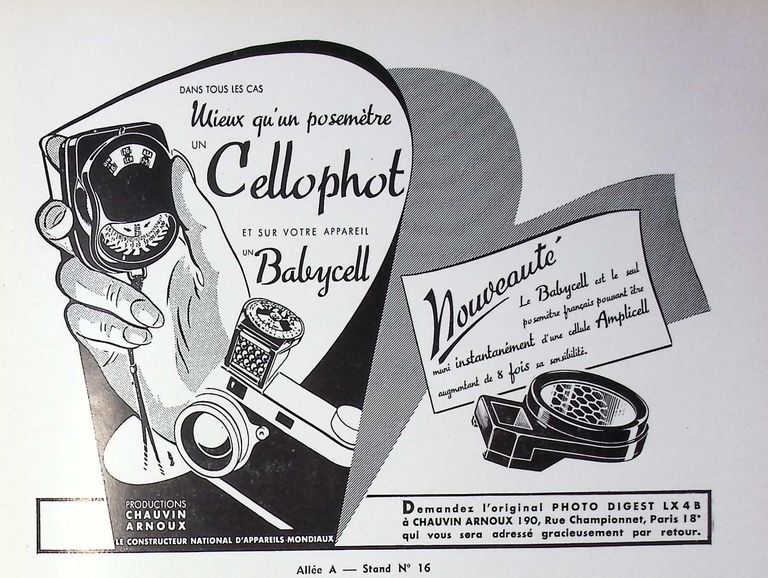Chauvin Arnoux - Cellophot, Babycell, Amplicell - mars avril 1960 - Caméra huit n°15