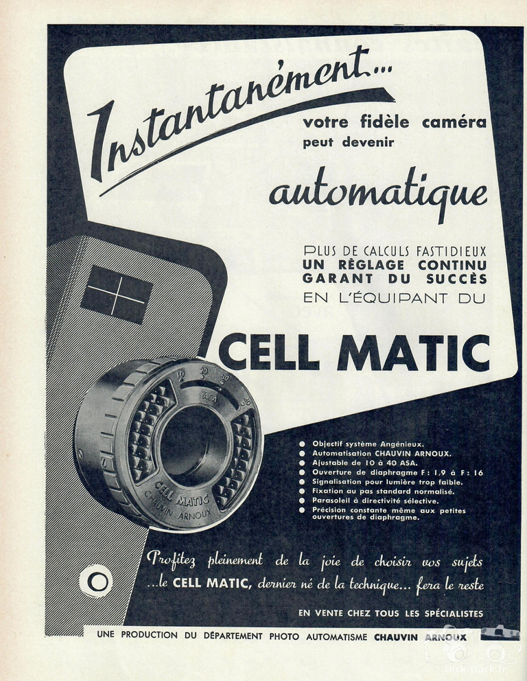 Chauvin Arnoux - Cell Matic - mai 1961 - Photo-Cinéma