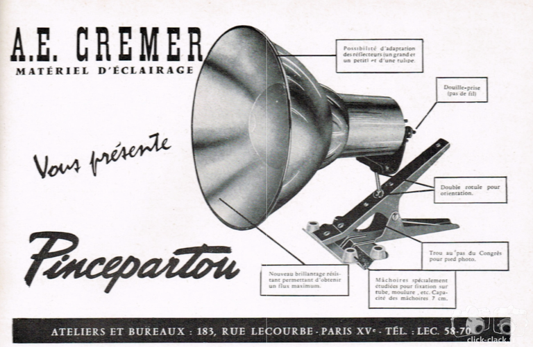 Cremer - Pincepartou - mars 1961 - Photo Cinéma
