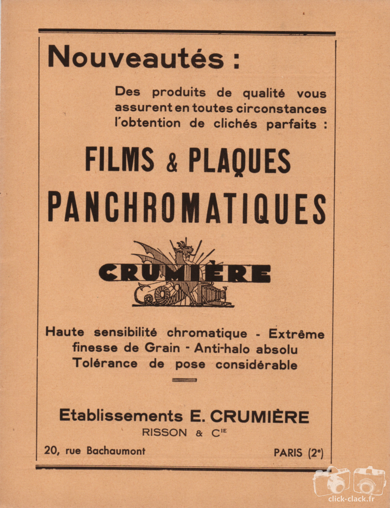 Crumière - Films et Plaques Panchromatiques - 15 février 1936