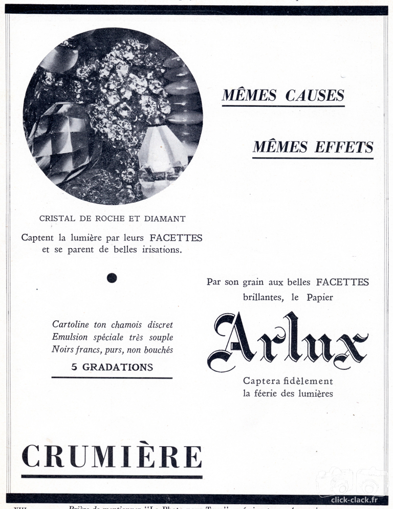 Crumière - Papier Arlux - 1937