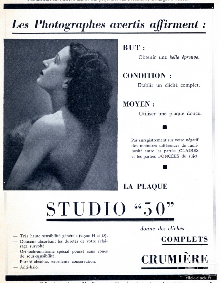 Crumière - Plaque Sudio 50 - 1938