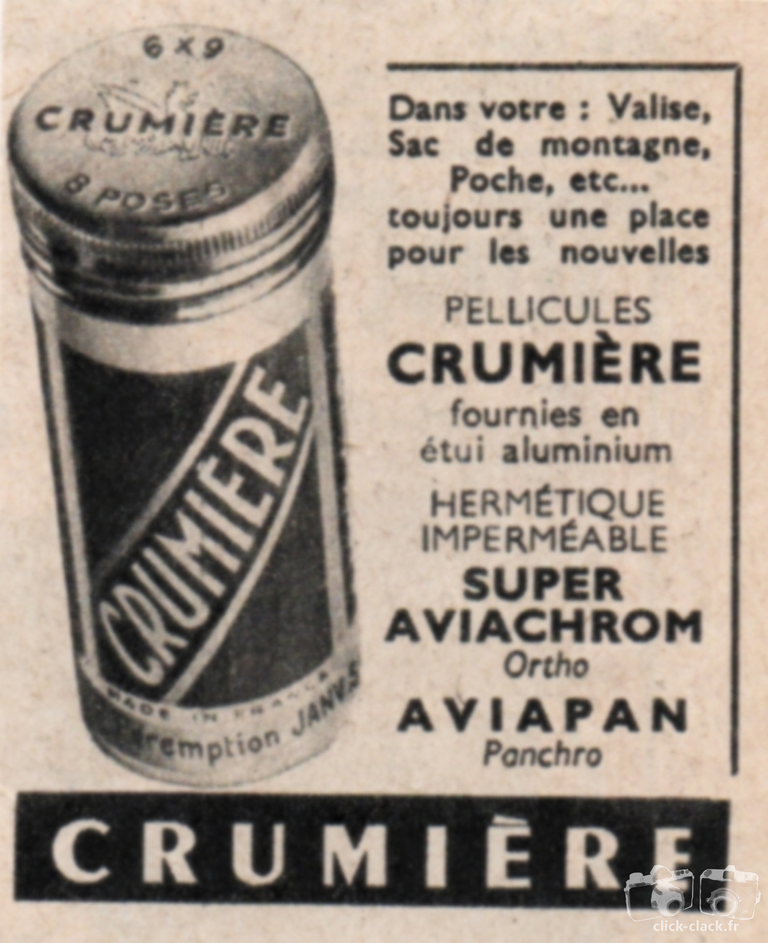 Crumière - Pellicule Super-Aviachrom, Aviapan - juillet 1949 - Revue du Touring Club de France