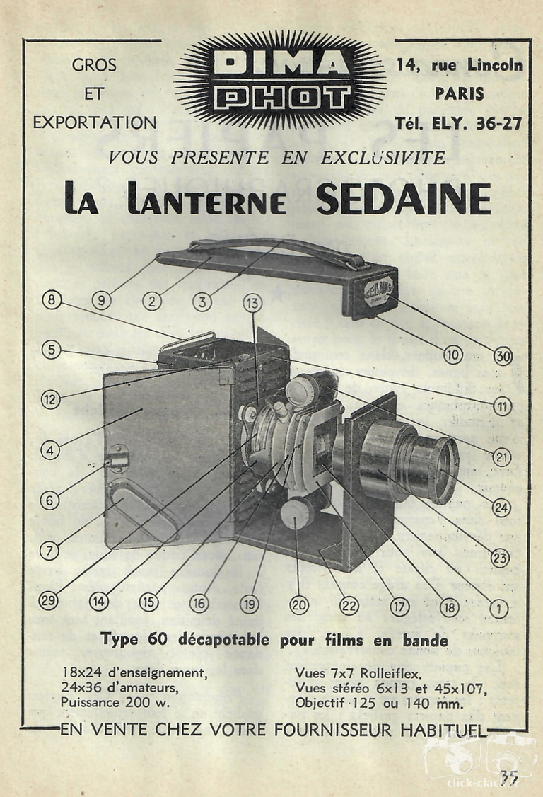Dima-Phot - Lanterne Sedaine - 15 octobre 1952