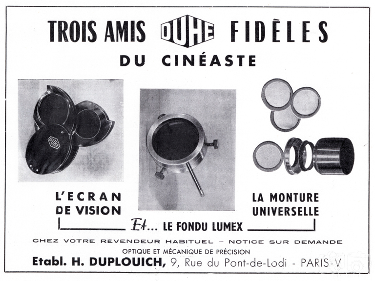 Duplouich - Ecrans de vision, Fondu Lumex, Monture universelle - 1951