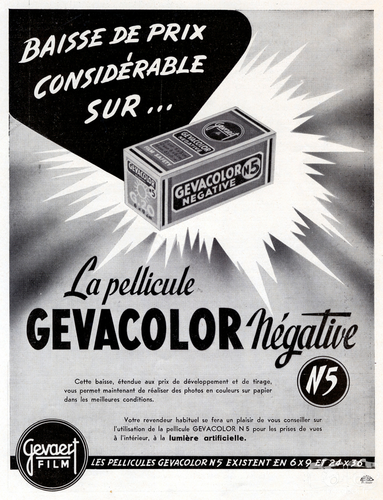 Gevaert - Films Gevacolor négative N5 - 1955