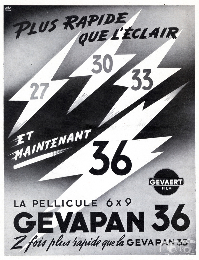 Gevaert - Films Gevapan 27, Gevapan 30, Gevapan 33, Gevapan 36 - 1956